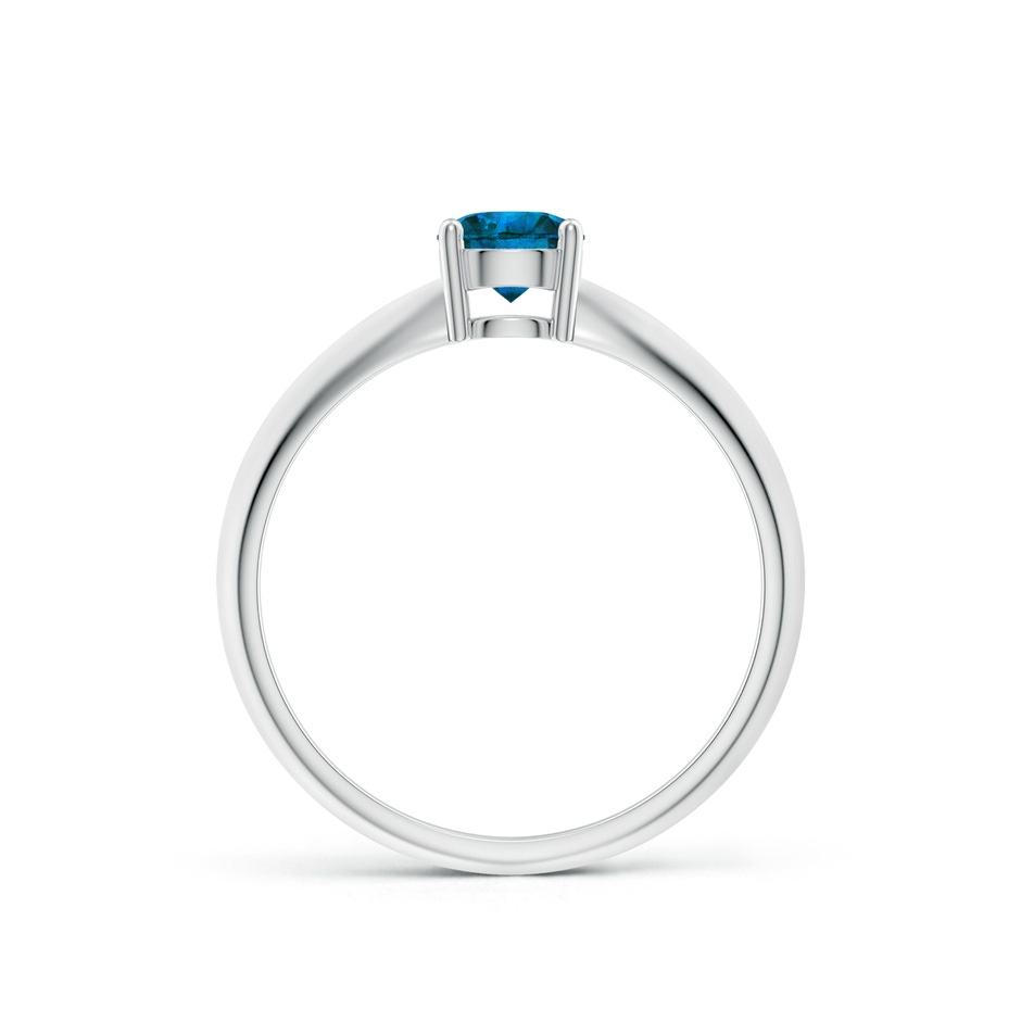 5mm AAA Prong-Set Blue Diamond Solitaire Engagement Ring in P950 Platinum side-1