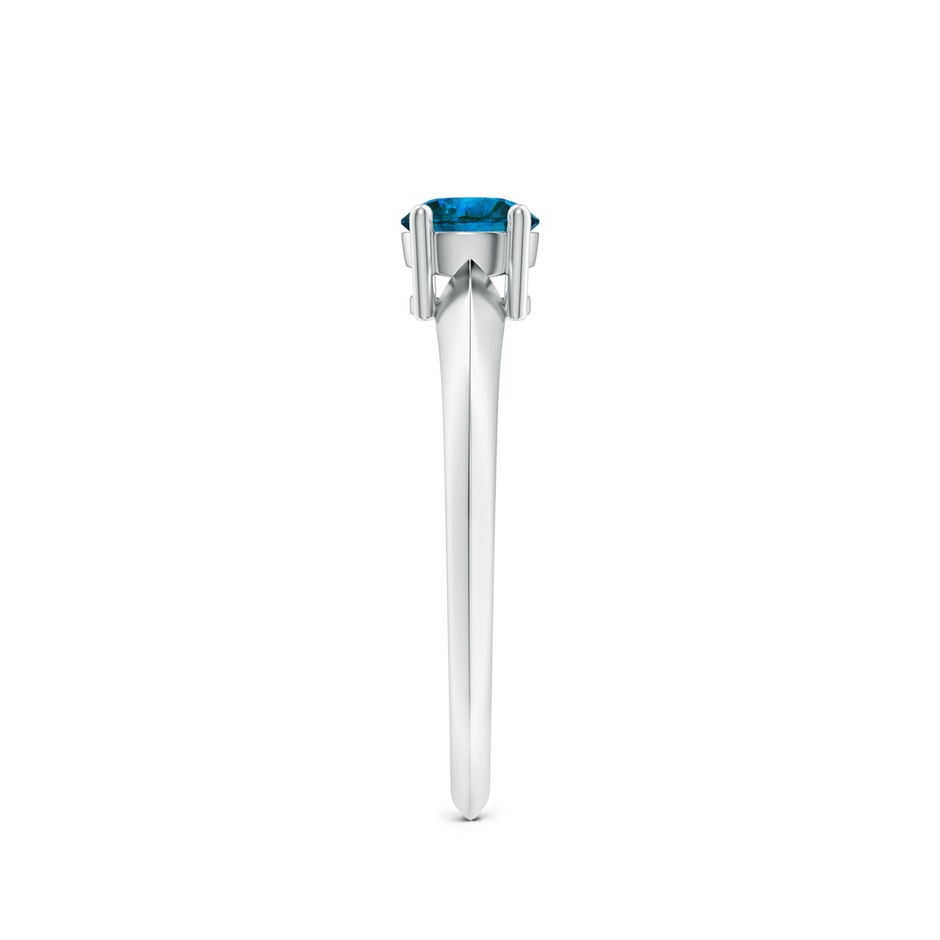 5mm AAA Prong-Set Blue Diamond Solitaire Engagement Ring in P950 Platinum side-2