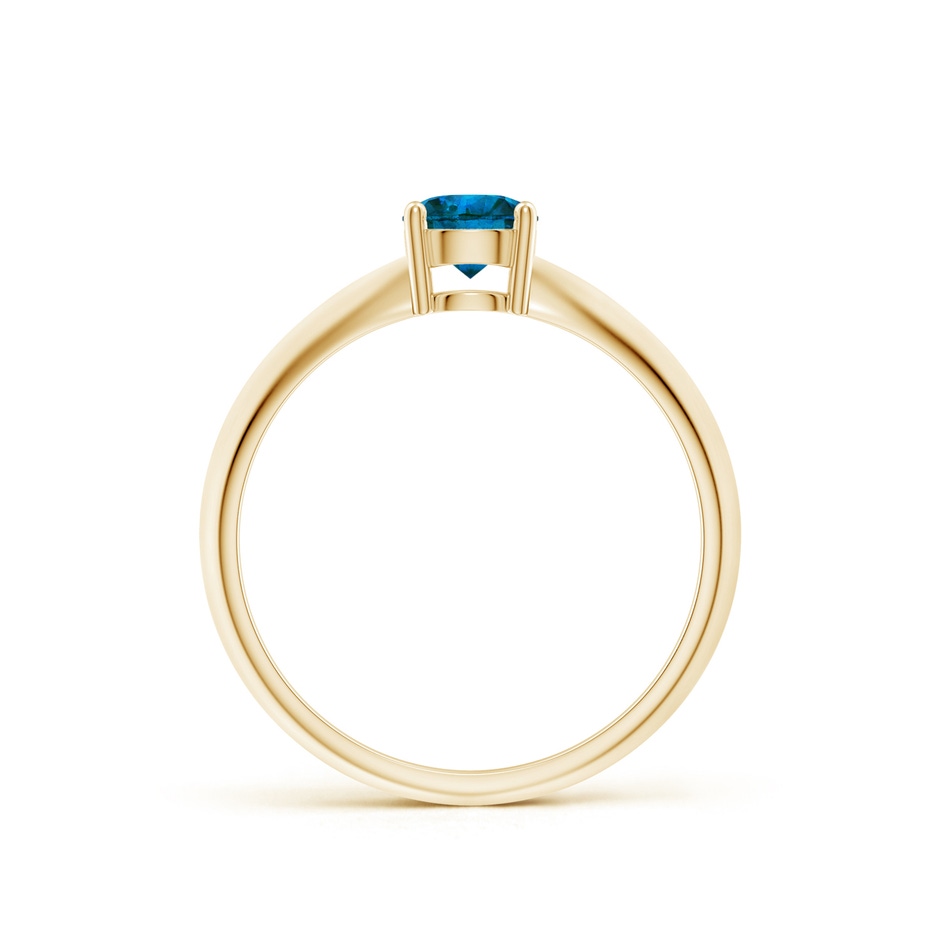 5mm AAA Prong-Set Blue Diamond Solitaire Engagement Ring in Yellow Gold side-1