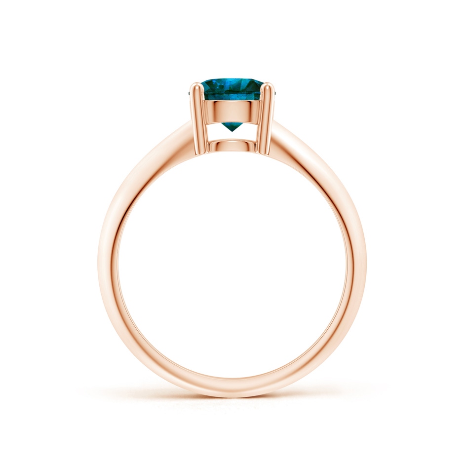 6.4mm AA Prong-Set Blue Diamond Solitaire Engagement Ring in Rose Gold side-1