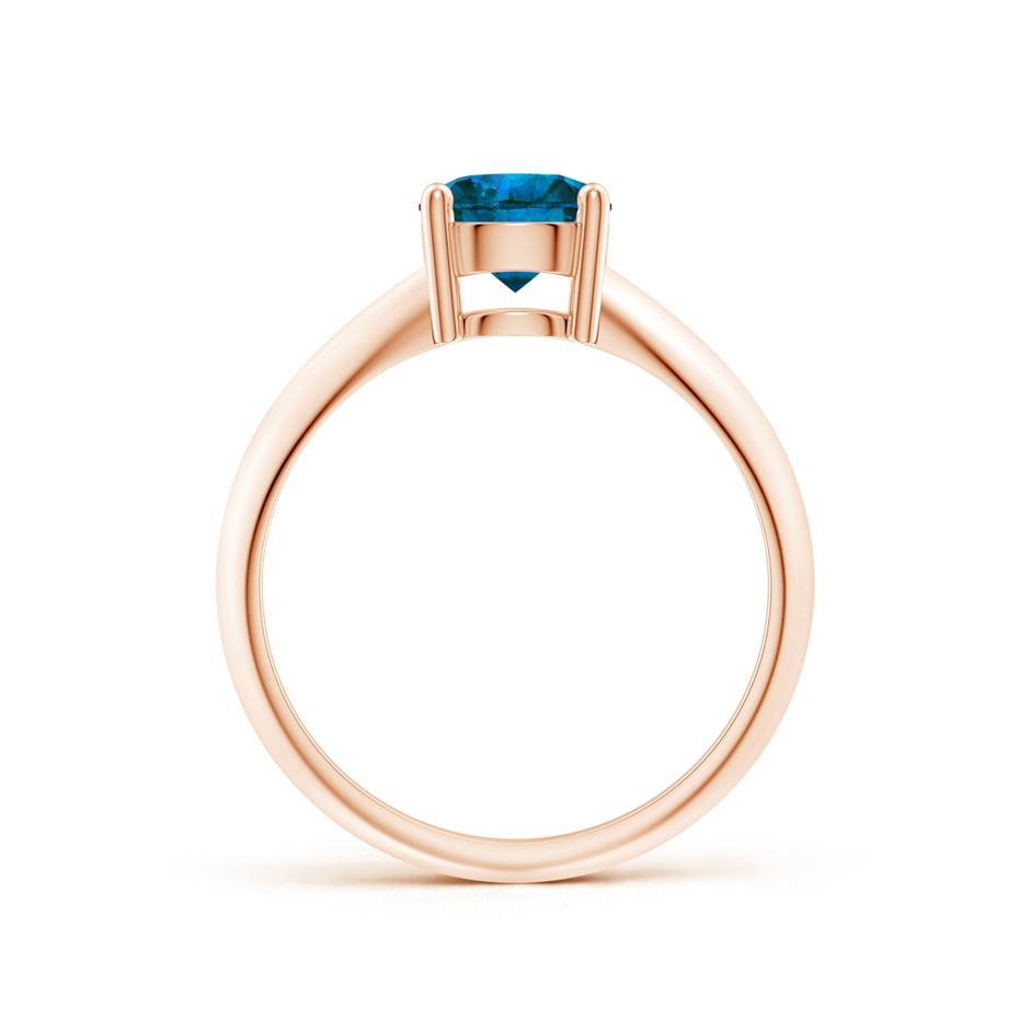 6.4mm AAA Prong-Set Blue Diamond Solitaire Engagement Ring in Rose Gold side-1