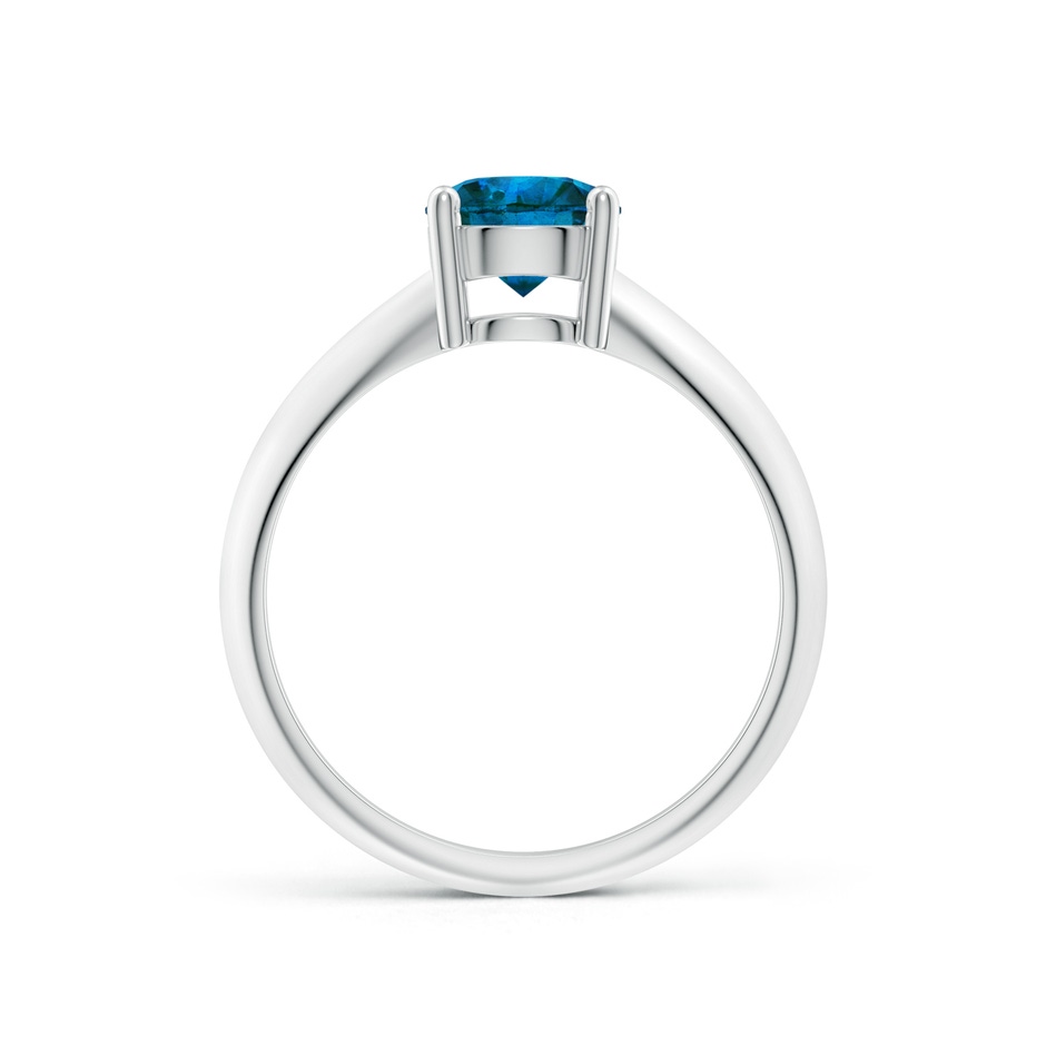 6.4mm AAA Prong-Set Blue Diamond Solitaire Engagement Ring in White Gold side-1