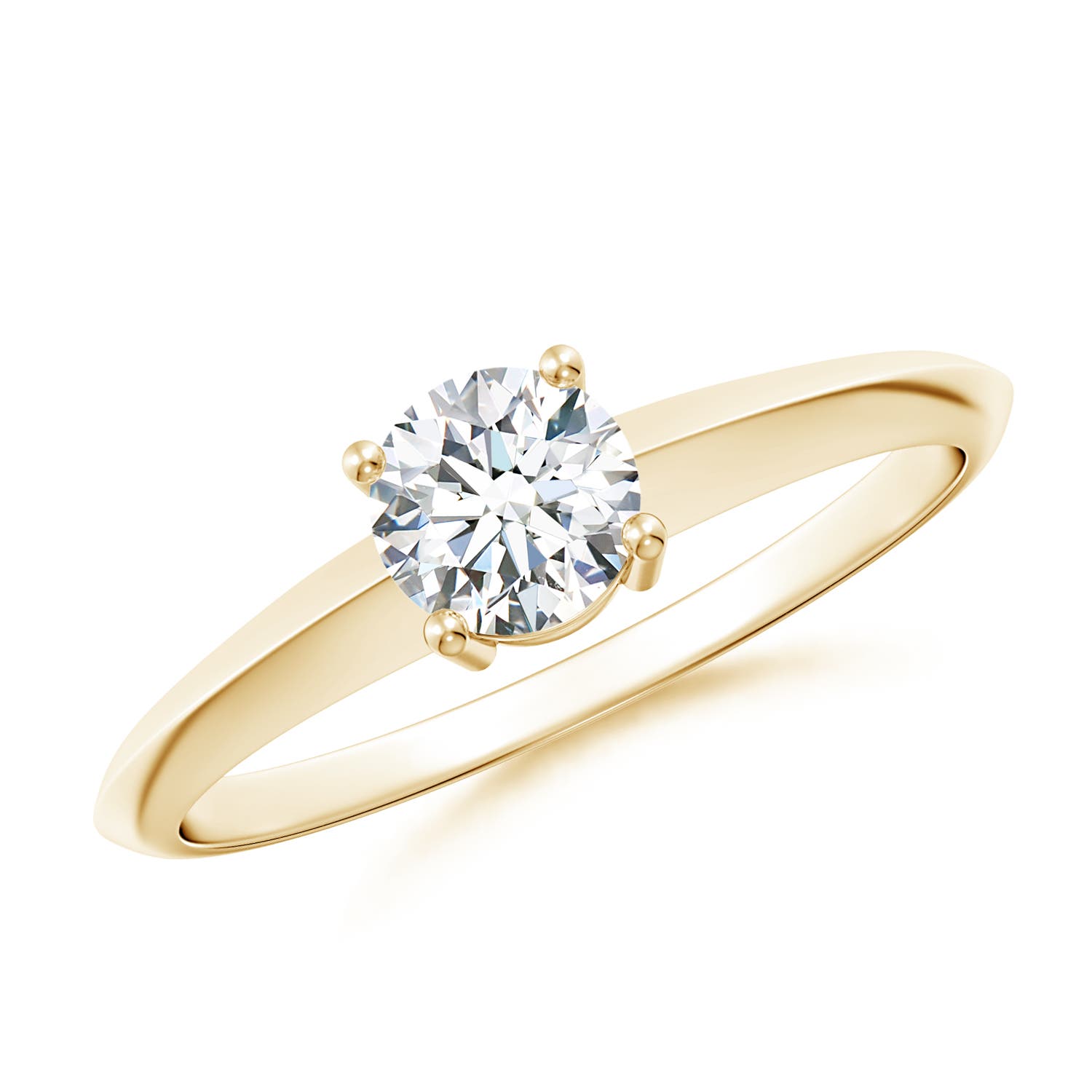 5mm GVS2 Prong-Set Diamond Solitaire Engagement Ring in Yellow Gold
