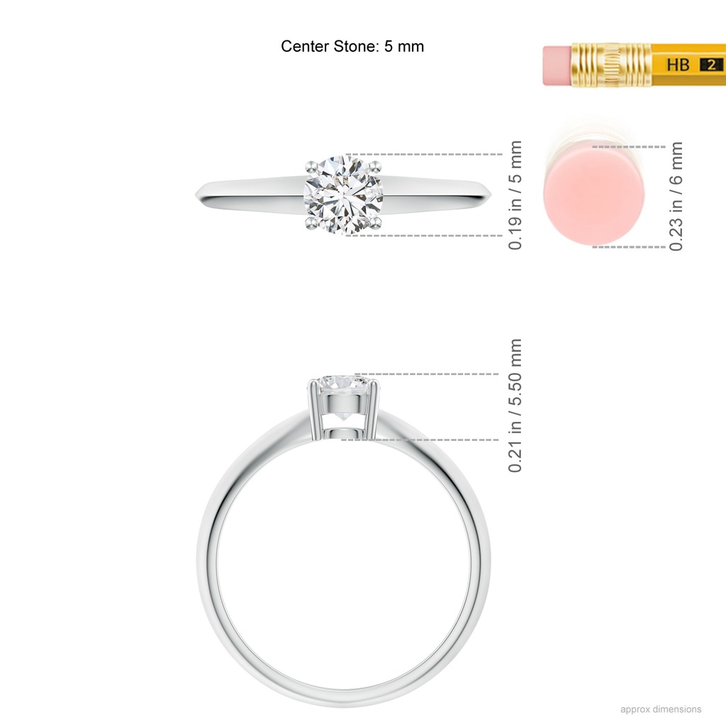 5mm HSI2 Prong-Set Diamond Solitaire Engagement Ring in White Gold Product Image