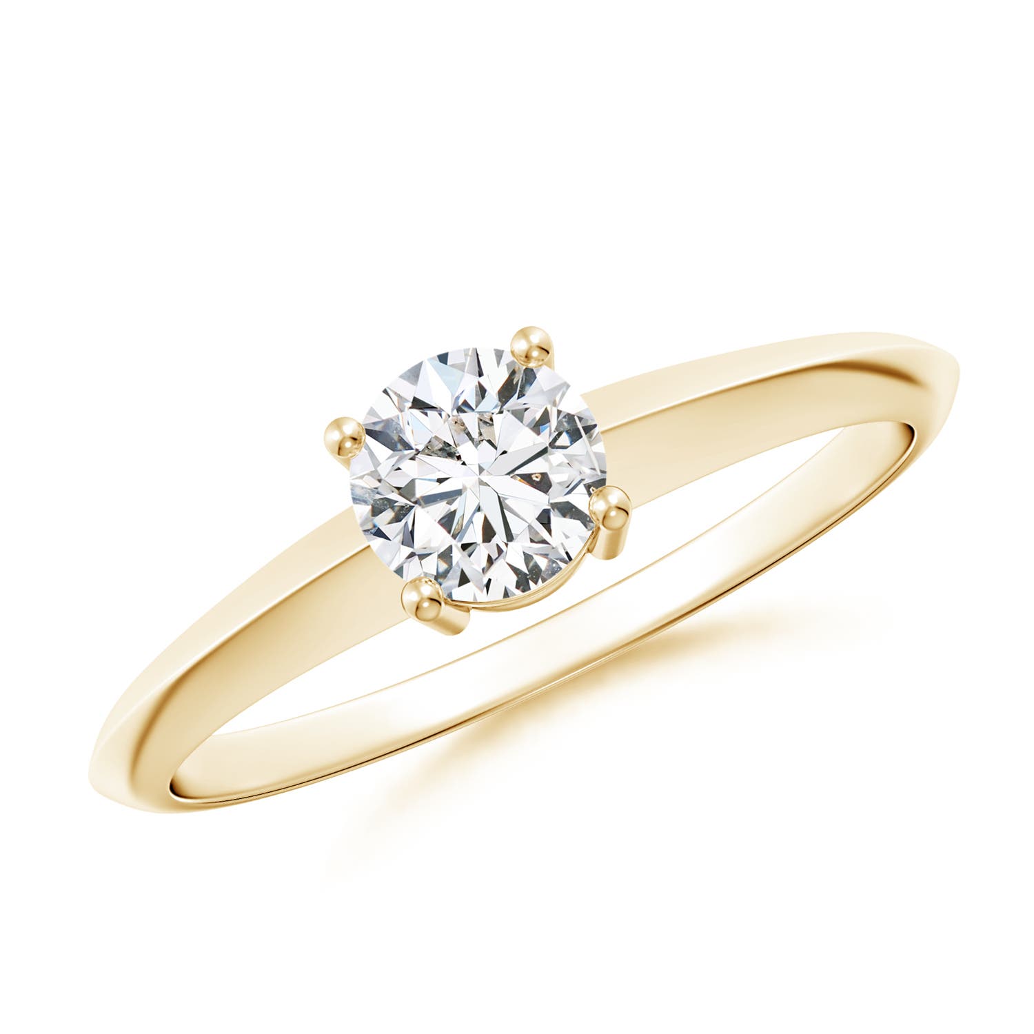 5mm HSI2 Prong-Set Diamond Solitaire Engagement Ring in Yellow Gold