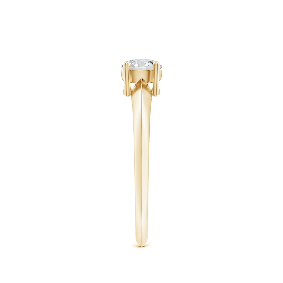 5mm HSI2 Prong-Set Diamond Solitaire Engagement Ring in Yellow Gold body-hand