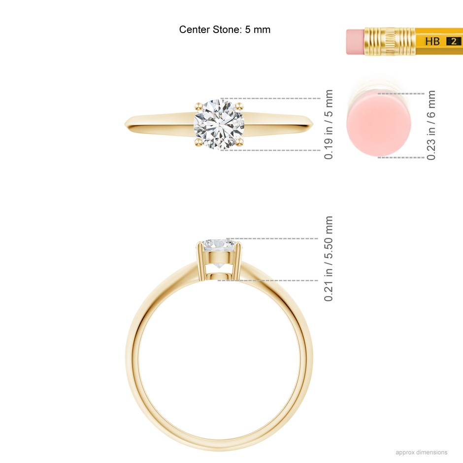 5mm HSI2 Prong-Set Diamond Solitaire Engagement Ring in Yellow Gold product image