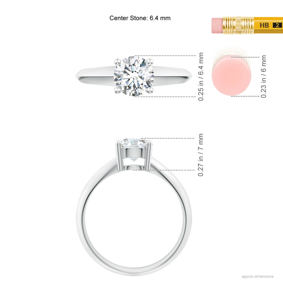 6.4mm GVS2 Prong-Set Diamond Solitaire Engagement Ring in P950 Platinum product image