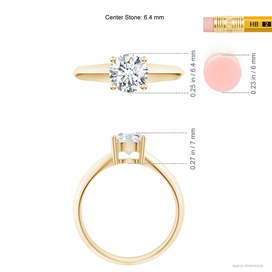 6.4mm GVS2 Prong-Set Diamond Solitaire Engagement Ring in Yellow Gold product image