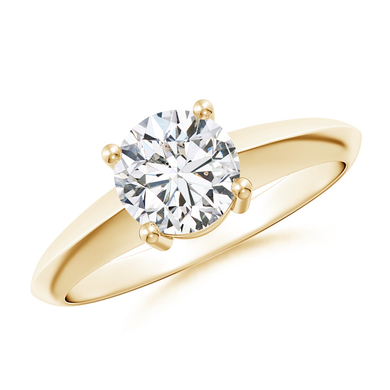 6.4mm HSI2 Prong-Set Diamond Solitaire Engagement Ring in Yellow Gold