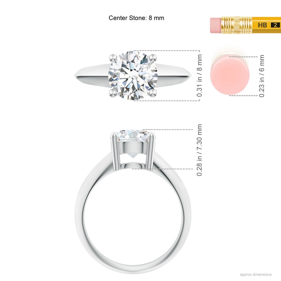 8mm GVS2 Prong-Set Diamond Solitaire Engagement Ring in P950 Platinum product image