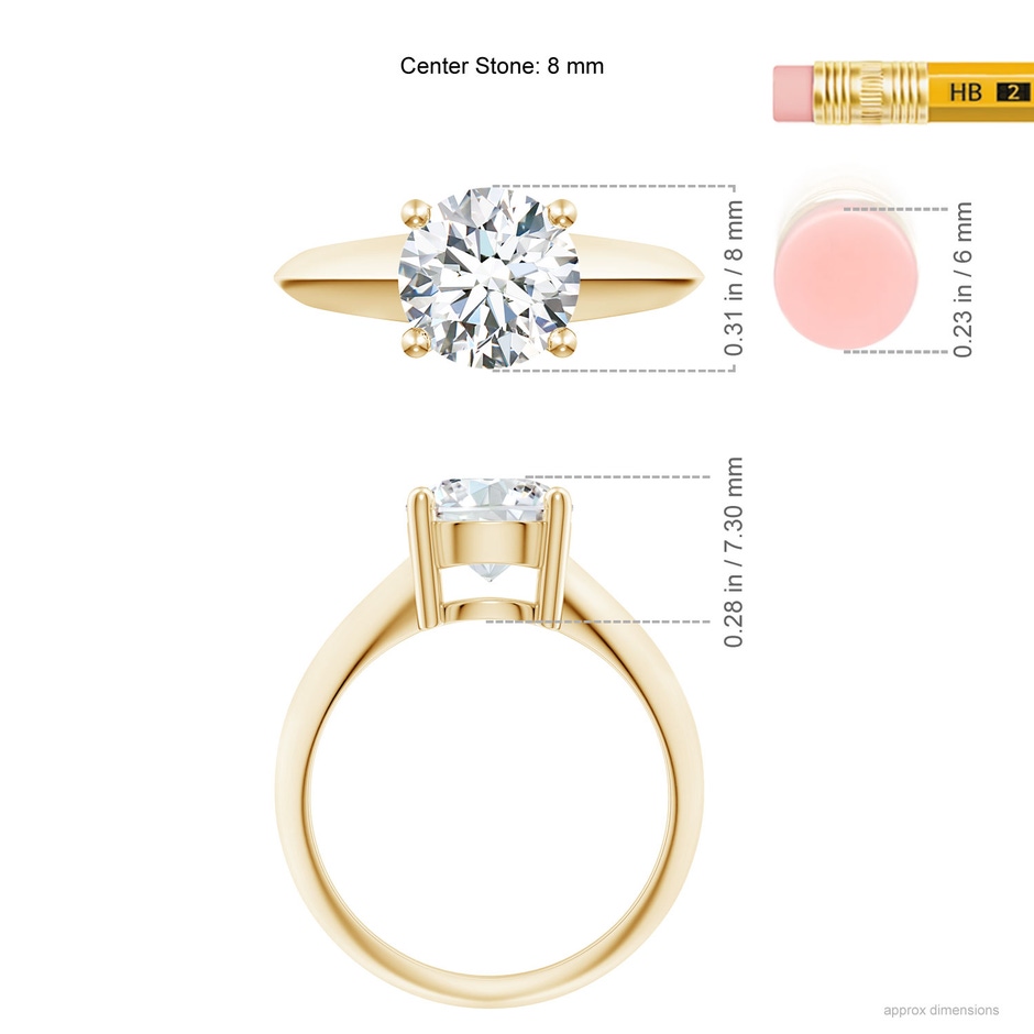 8mm GVS2 Prong-Set Diamond Solitaire Engagement Ring in Yellow Gold product image