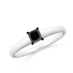 Solitaire Platinum Enhanced Black Diamond Rings