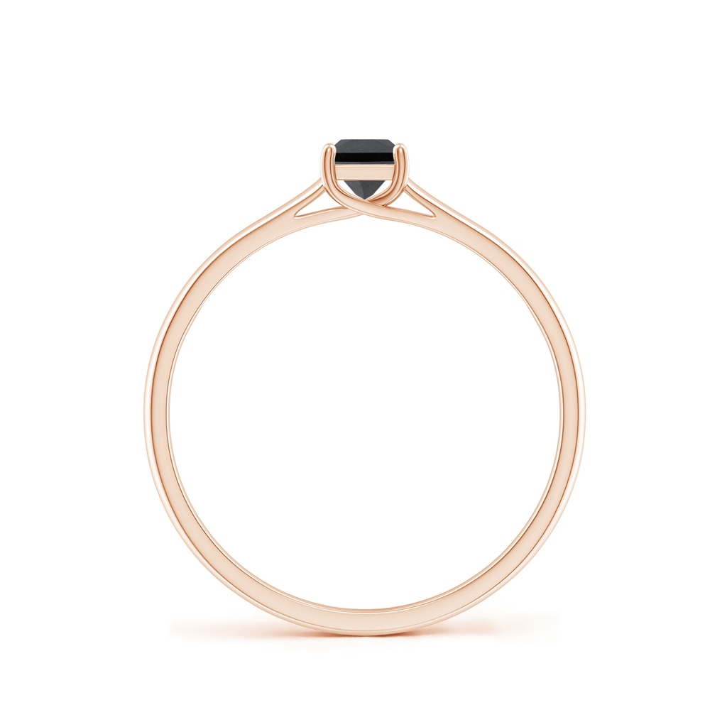 3.5mm AA Princess-Cut Black Diamond Solitaire Engagement Ring in Rose Gold - side_1