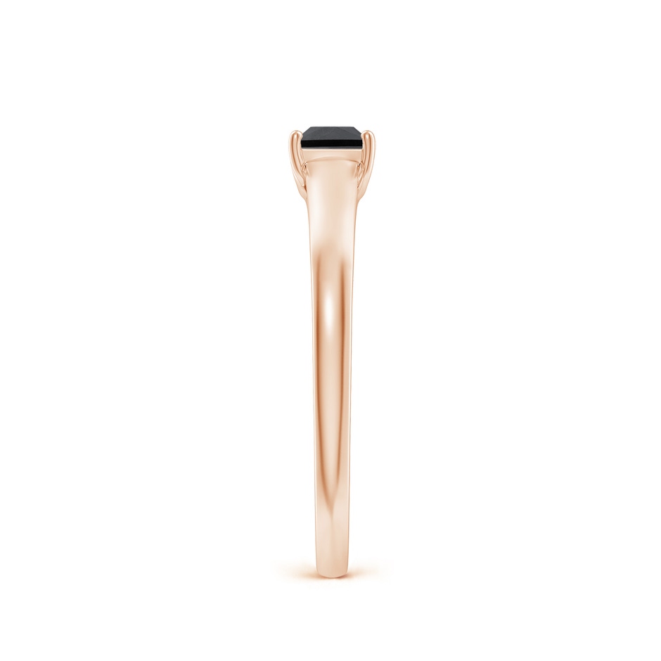 3.5mm AA Princess-Cut Black Diamond Solitaire Engagement Ring in Rose Gold side-2