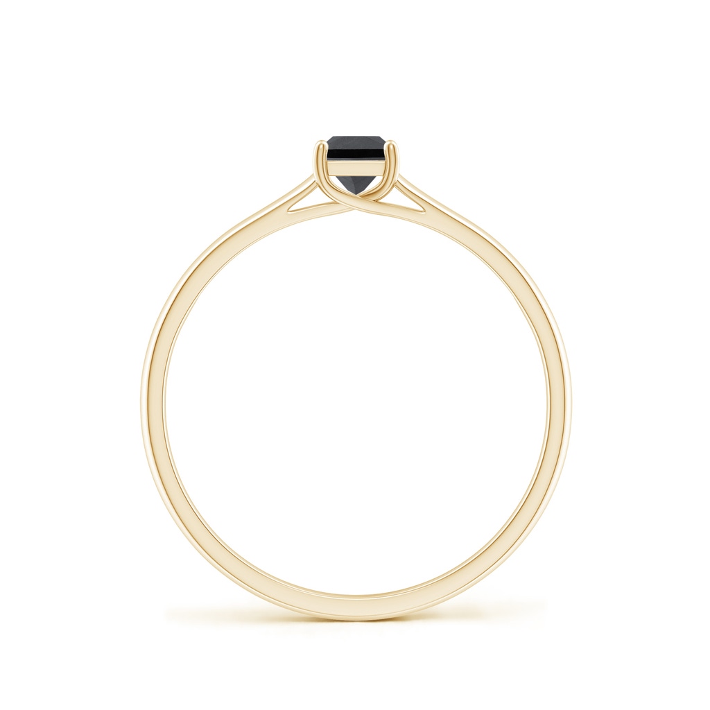 3.5mm AA Princess-Cut Black Diamond Solitaire Engagement Ring in Yellow Gold - side_1