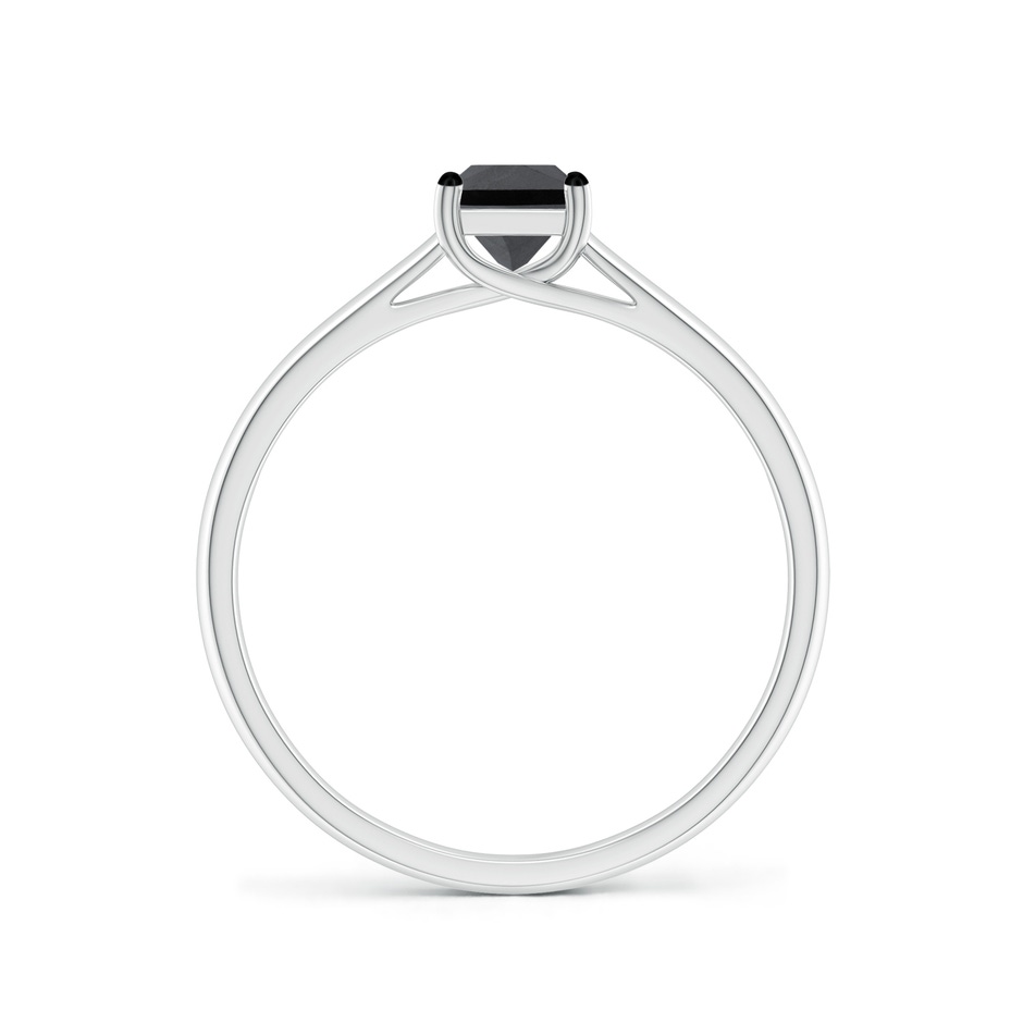 4.4mm AA Princess-Cut Black Diamond Solitaire Engagement Ring in P950 Platinum side-1