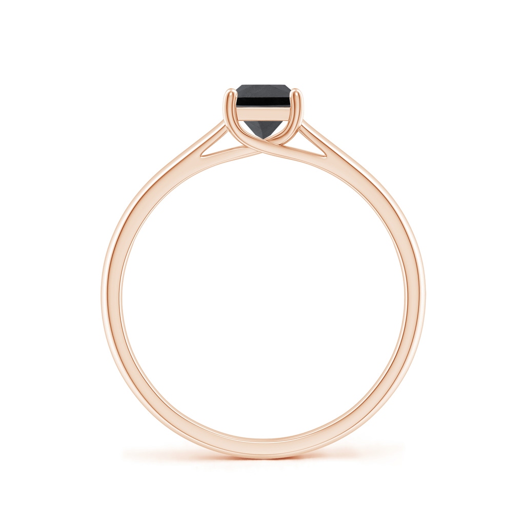 4.4mm AA Princess-Cut Black Diamond Solitaire Engagement Ring in Rose Gold - side_1