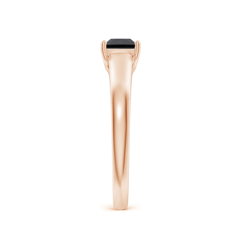 4.4mm AA Princess-Cut Black Diamond Solitaire Engagement Ring in Rose Gold side-2