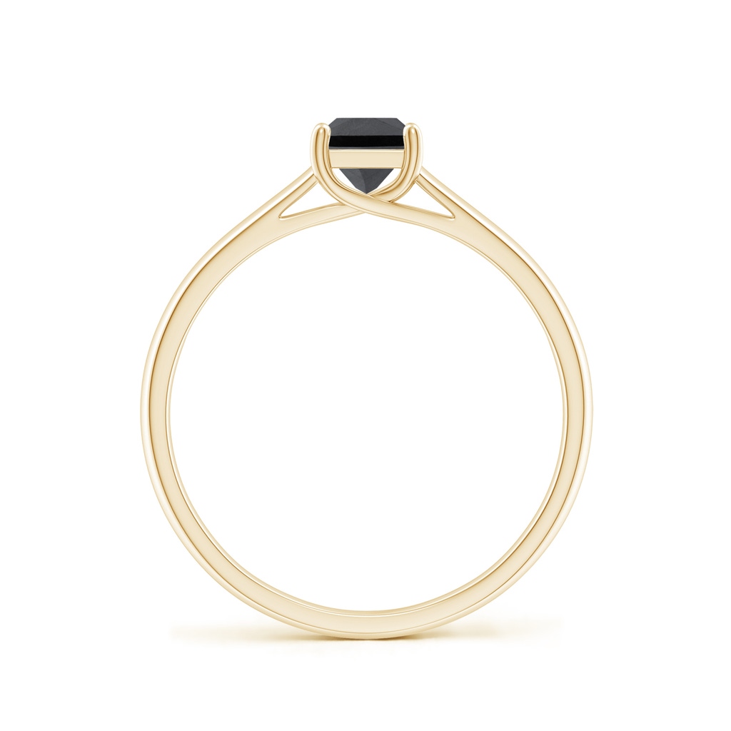 4.4mm AA Princess-Cut Black Diamond Solitaire Engagement Ring in Yellow Gold - side_1