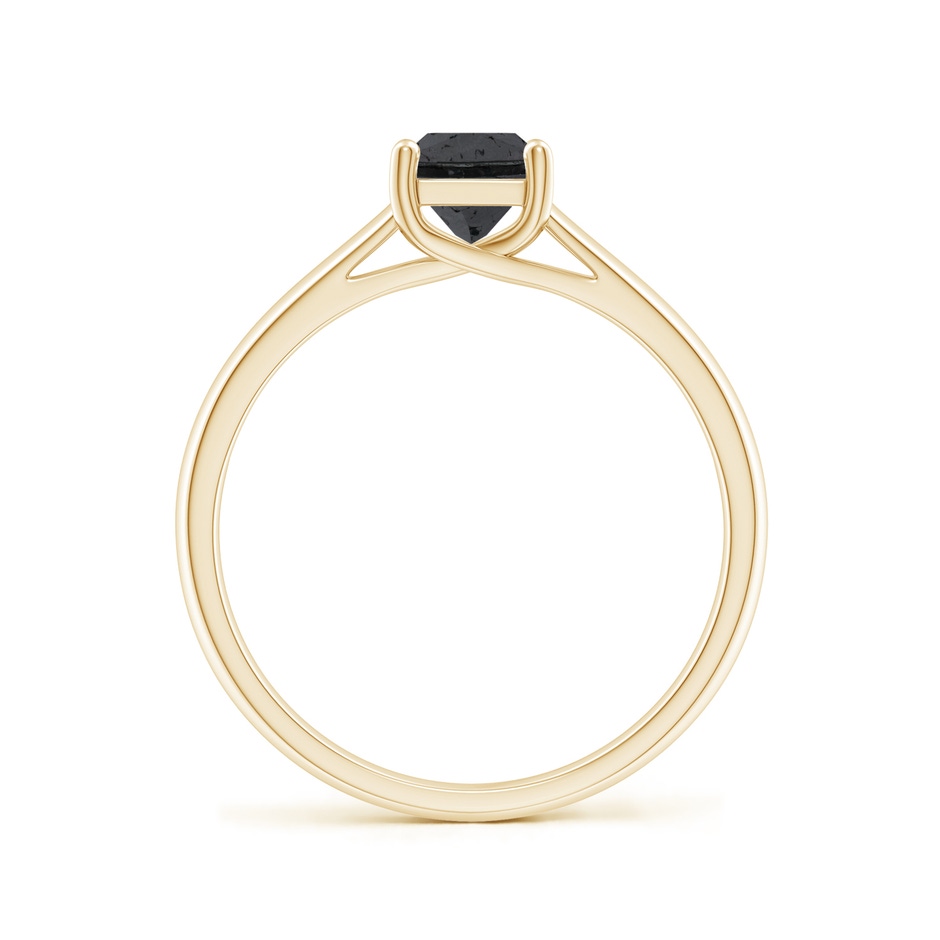 4.9mm A Princess-Cut Black Diamond Solitaire Engagement Ring in Yellow Gold side-1