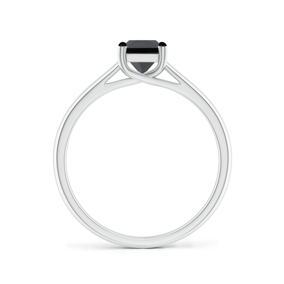 4.9mm AA Princess-Cut Black Diamond Solitaire Engagement Ring in P950 Platinum side-1