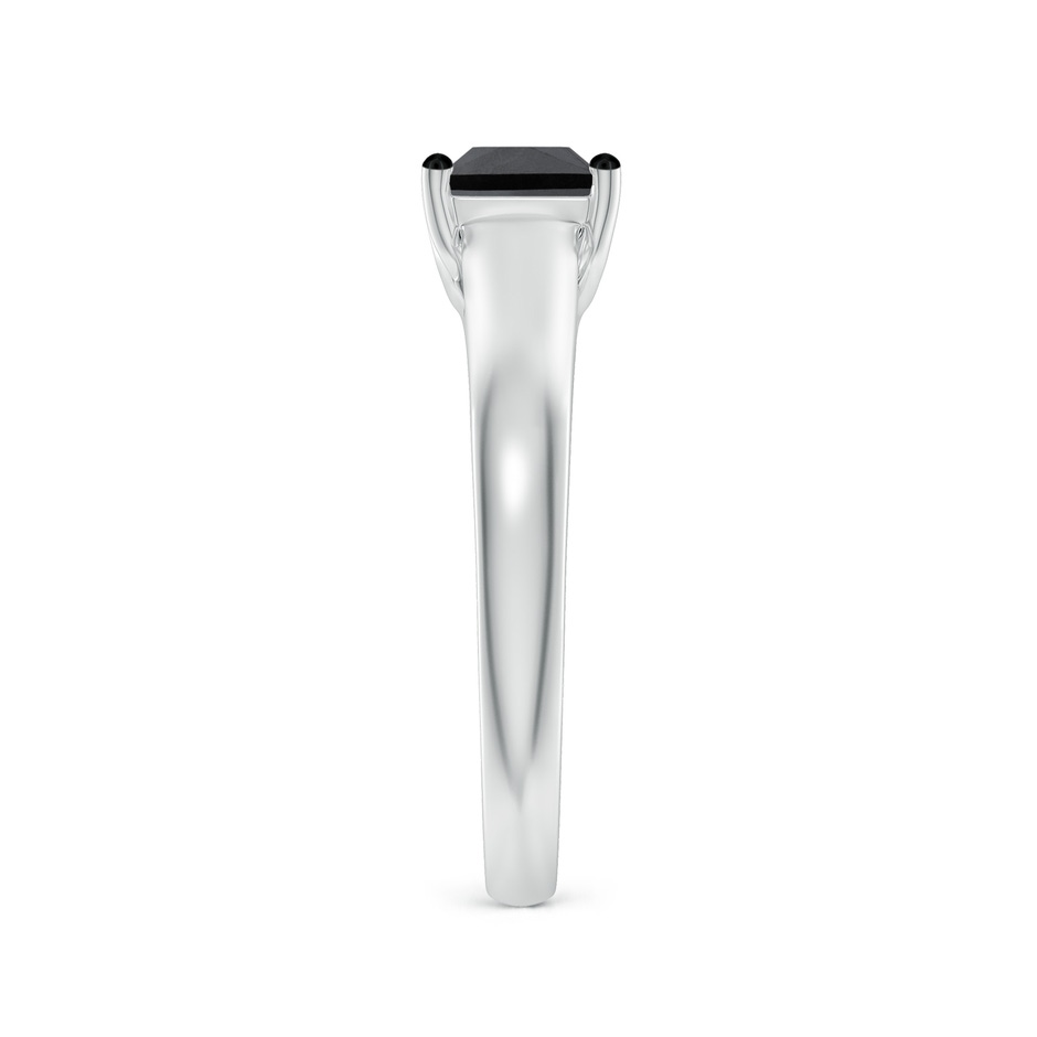 4.9mm AA Princess-Cut Black Diamond Solitaire Engagement Ring in P950 Platinum side-2