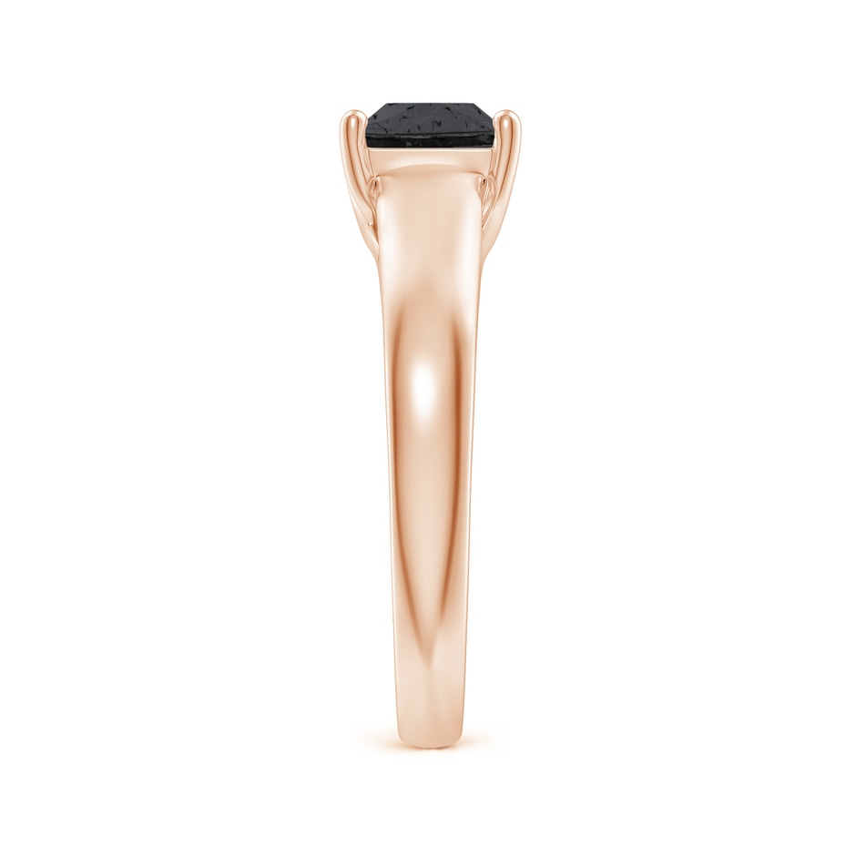 5.5mm A Princess-Cut Black Diamond Solitaire Engagement Ring in Rose Gold side-2