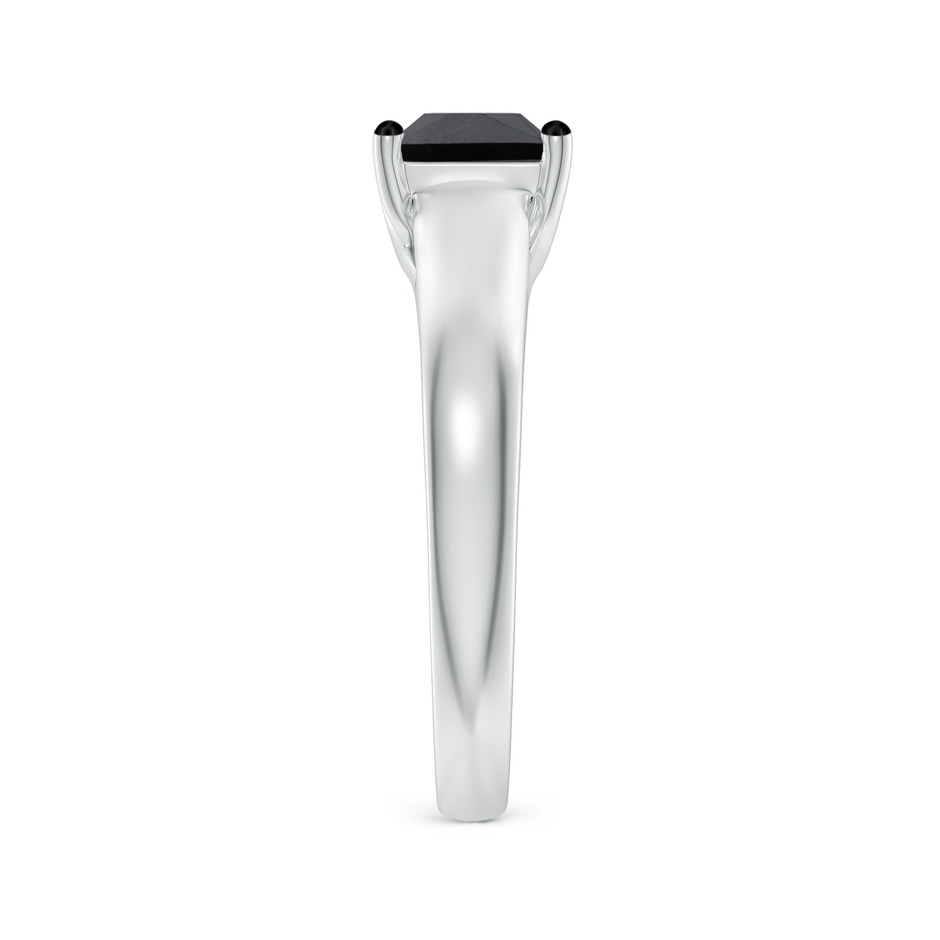 5.5mm AA Princess-Cut Black Diamond Solitaire Engagement Ring in P950 Platinum side-2