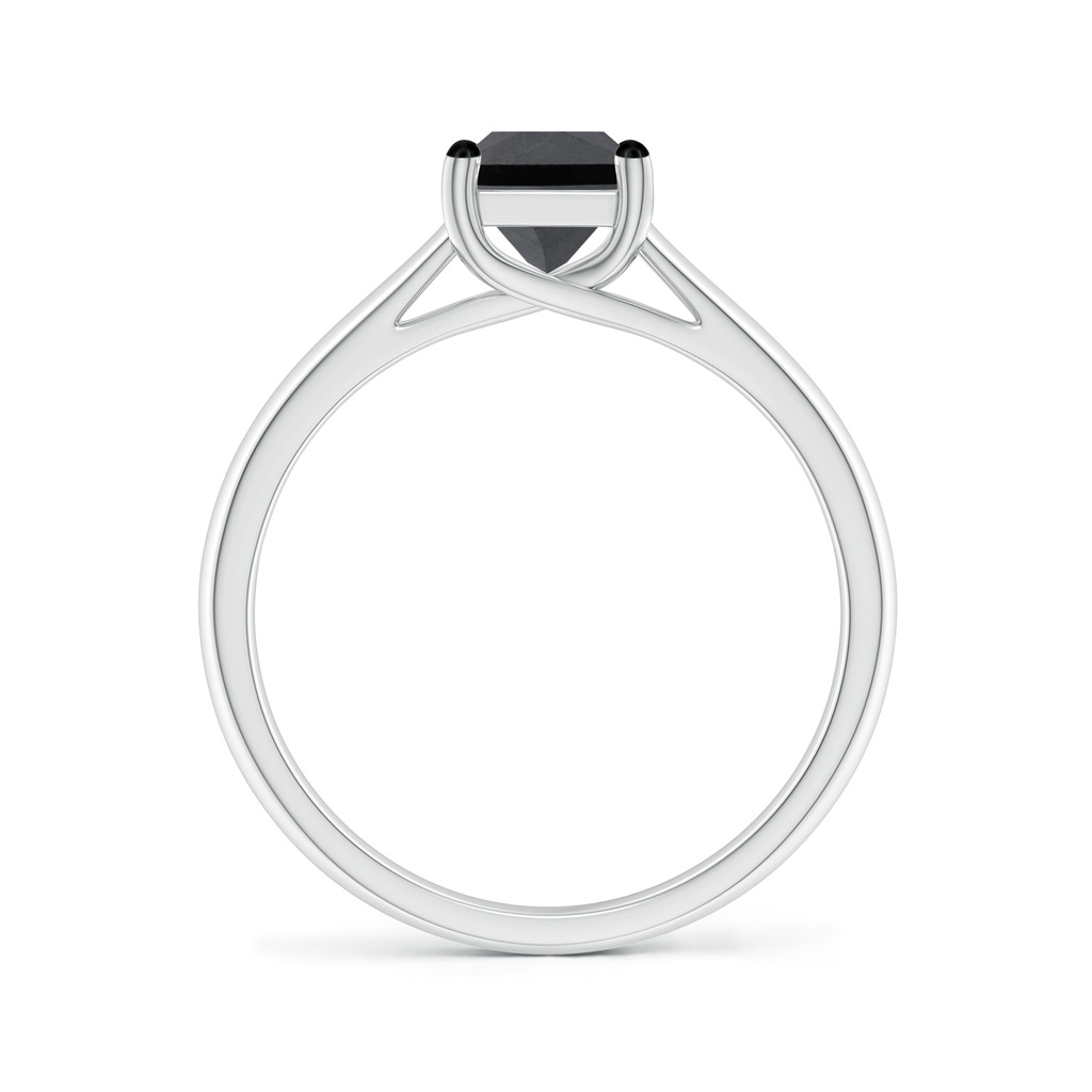 5.5mm AA Princess-Cut Black Diamond Solitaire Engagement Ring in White Gold Side-1