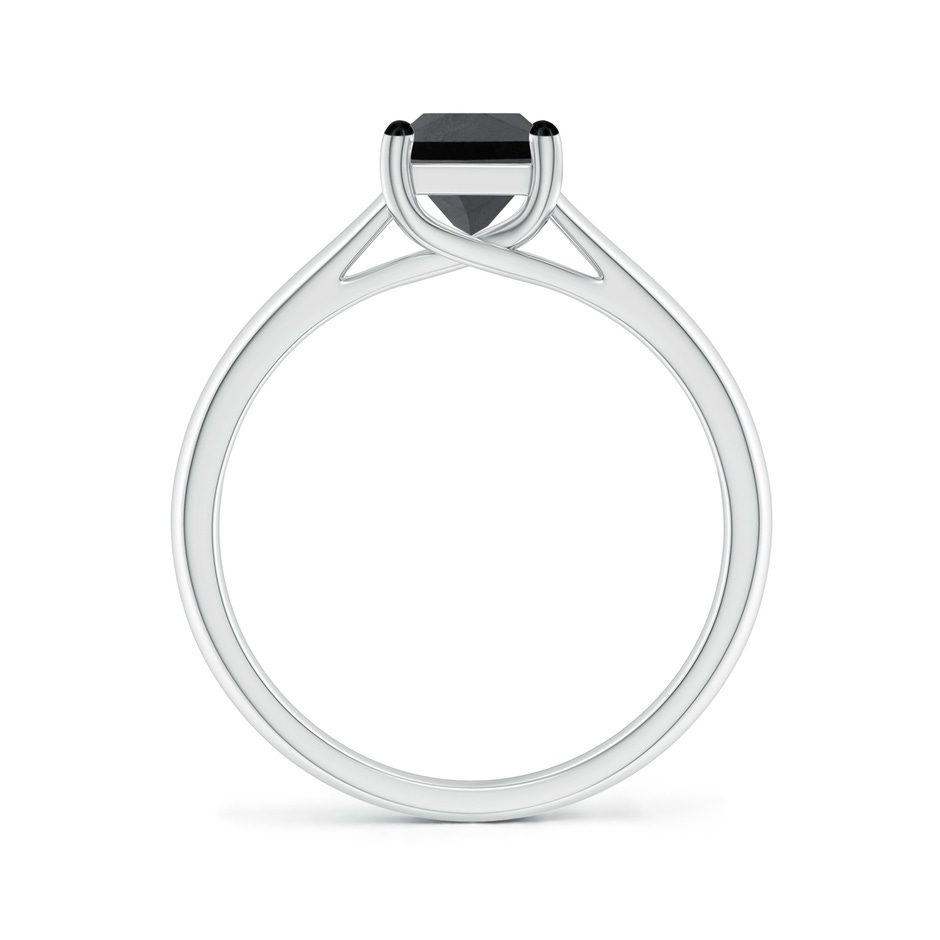 5.5mm AA Princess-Cut Black Diamond Solitaire Engagement Ring in White Gold side-1