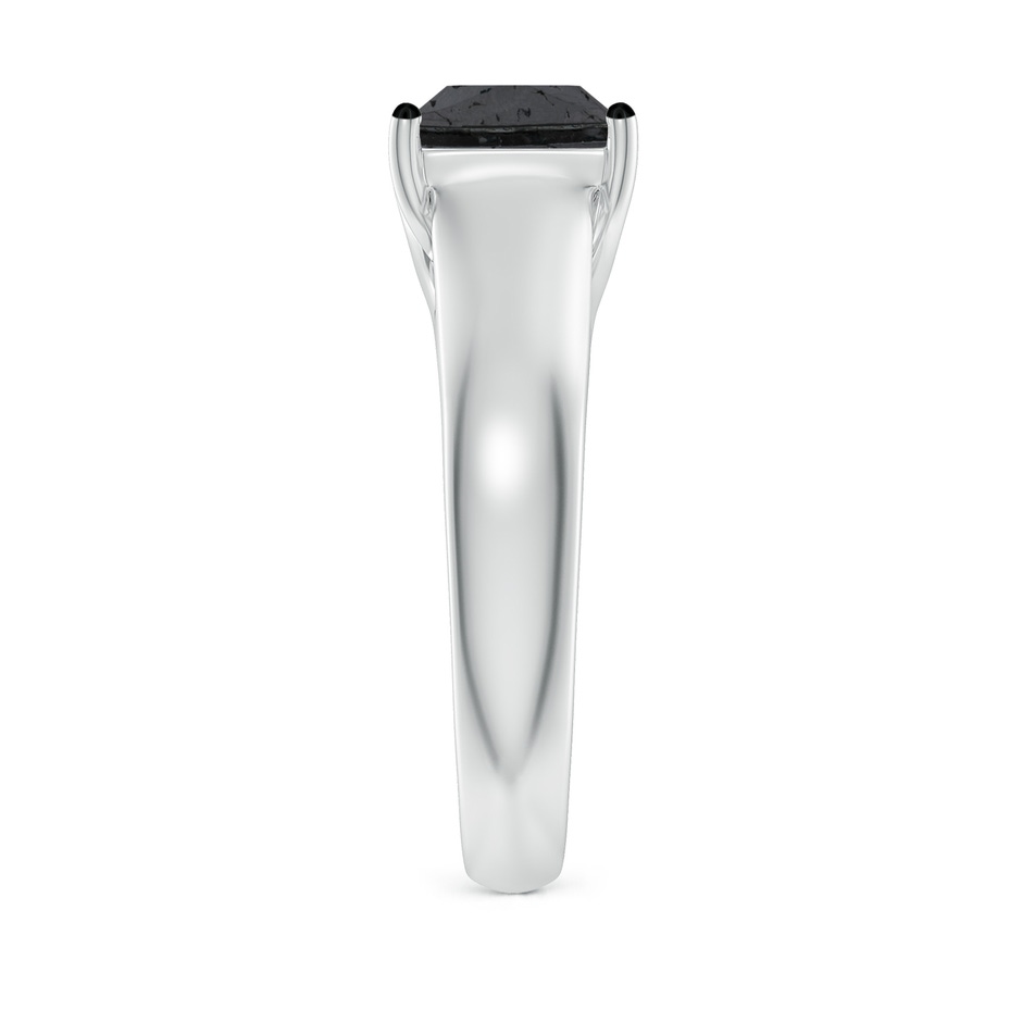 7mm A Princess-Cut Black Diamond Solitaire Engagement Ring in P950 Platinum side-2