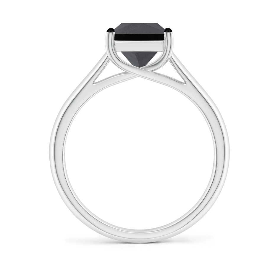 7mm AA Princess-Cut Black Diamond Solitaire Engagement Ring in White Gold side-1