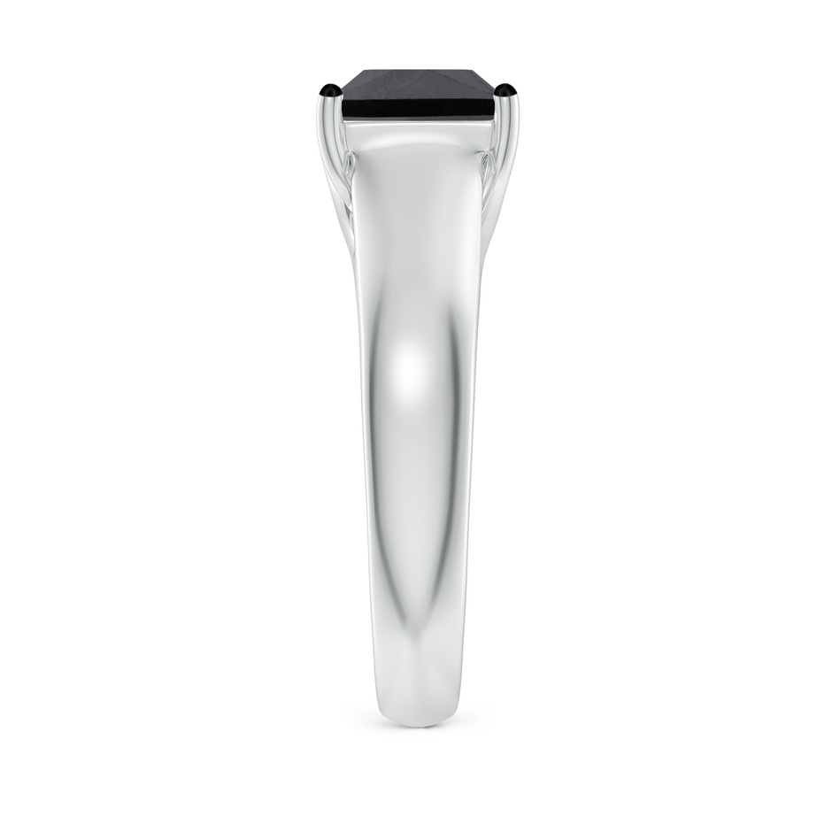 7mm AA Princess-Cut Black Diamond Solitaire Engagement Ring in White Gold side-2
