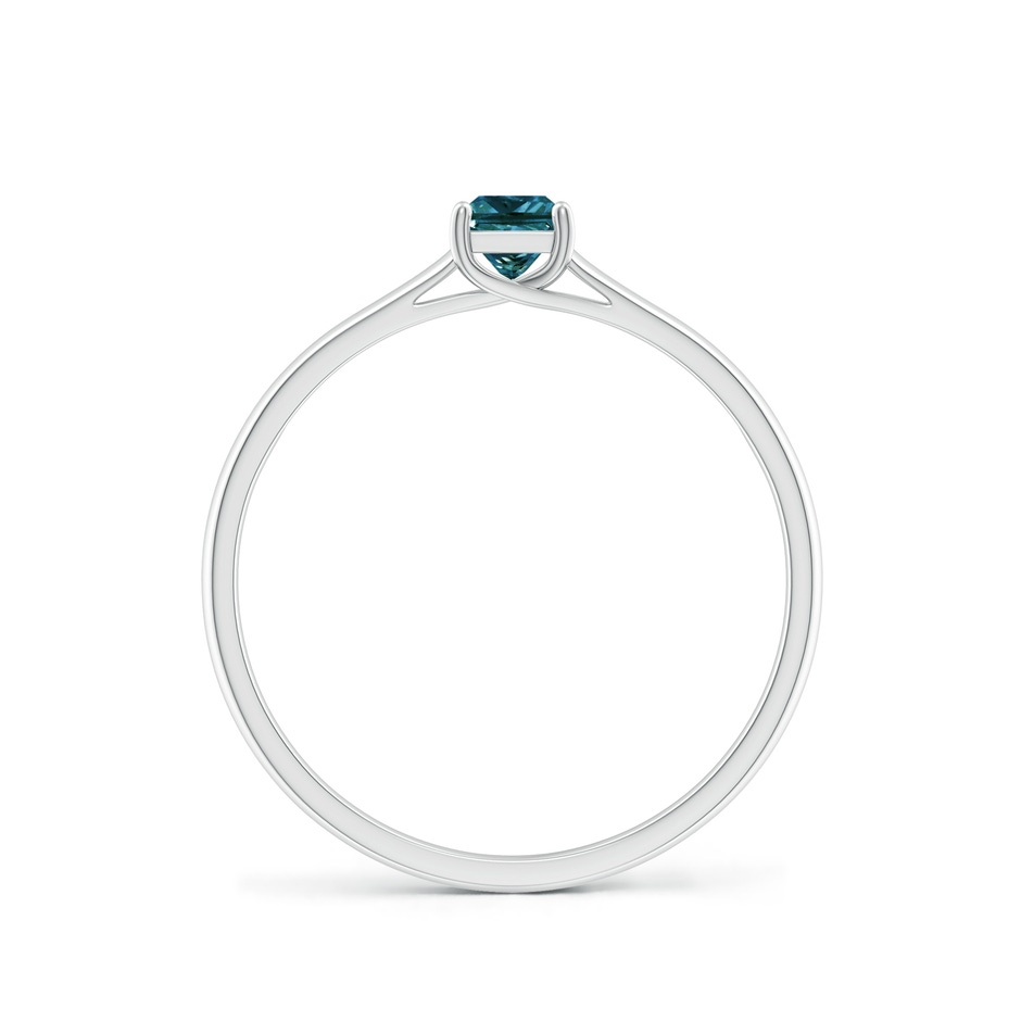 3.5mm AA Princess-Cut Blue Diamond Solitaire Engagement Ring in White Gold side-1