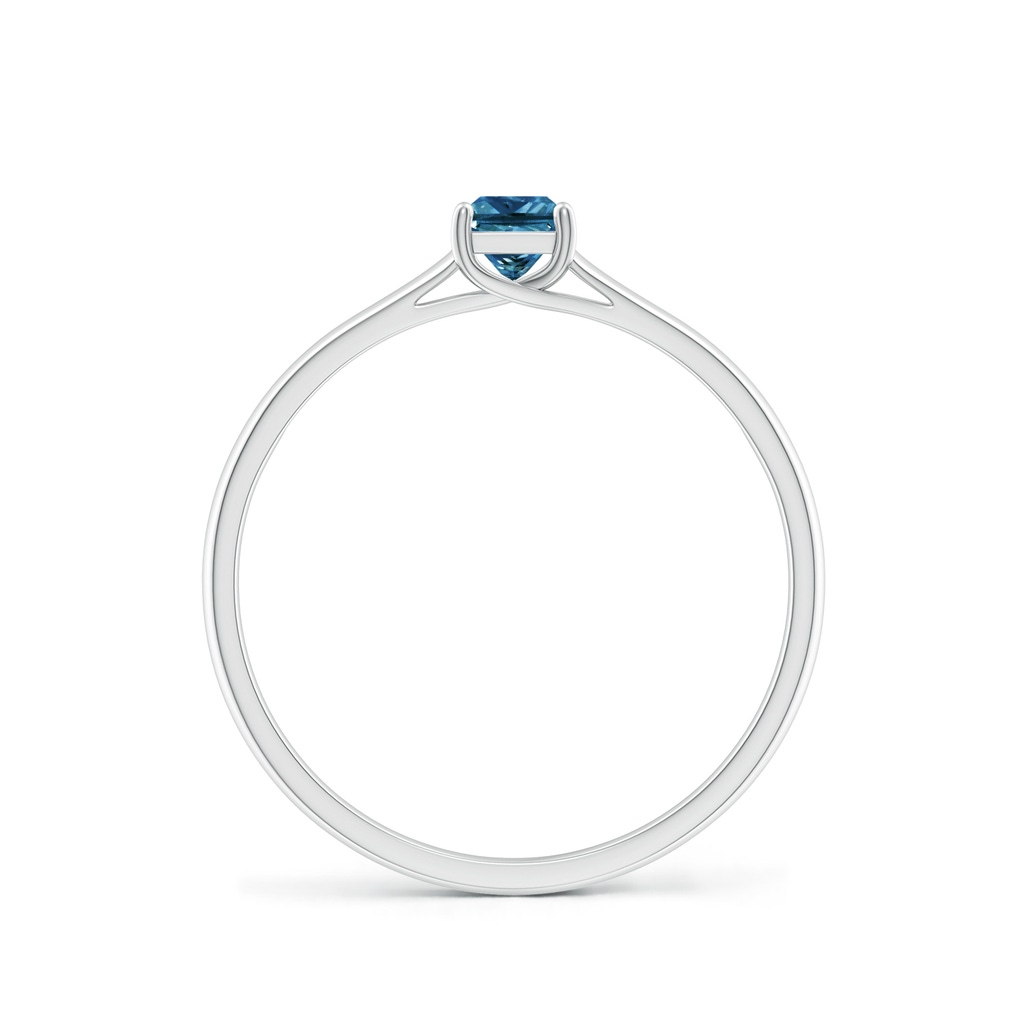 3.5mm AAA Princess-Cut Blue Diamond Solitaire Engagement Ring in P950 Platinum Side-1
