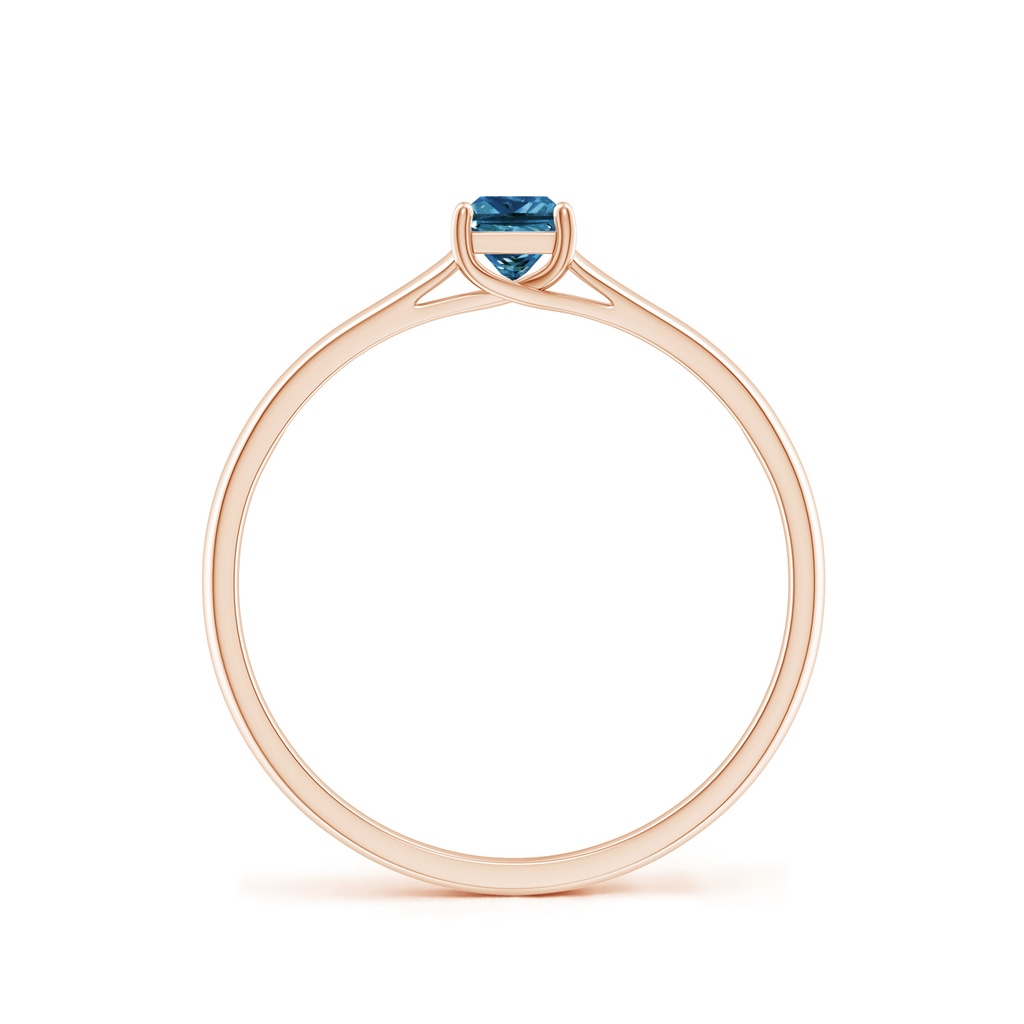 3.5mm AAA Princess-Cut Blue Diamond Solitaire Engagement Ring in Rose Gold - side_1