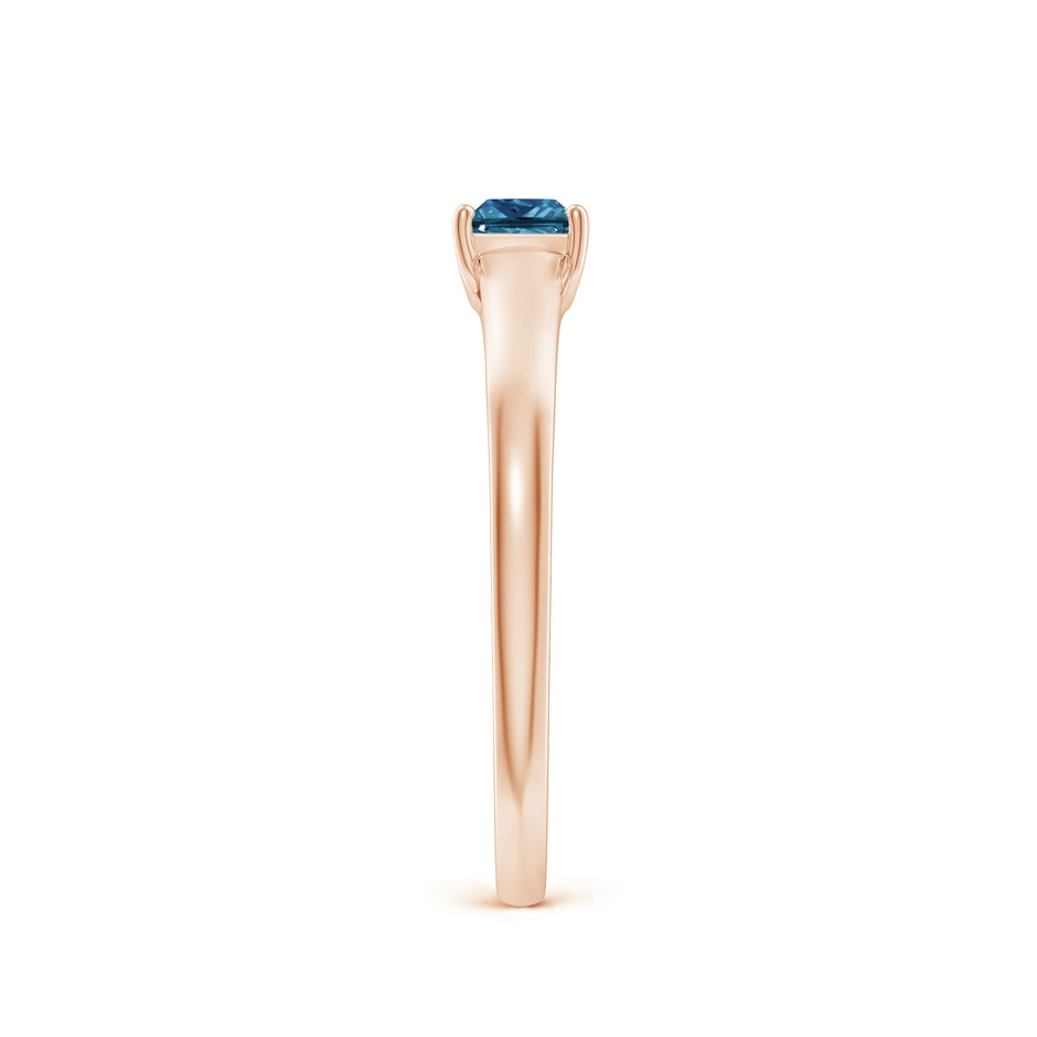 3.5mm AAA Princess-Cut Blue Diamond Solitaire Engagement Ring in Rose Gold side-2