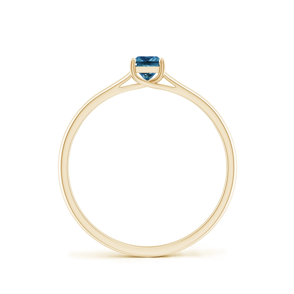 3.5mm AAA Princess-Cut Blue Diamond Solitaire Engagement Ring in Yellow Gold - side_1