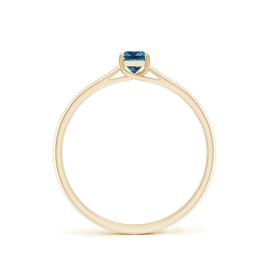 3.5mm AAA Princess-Cut Blue Diamond Solitaire Engagement Ring in Yellow Gold side-1