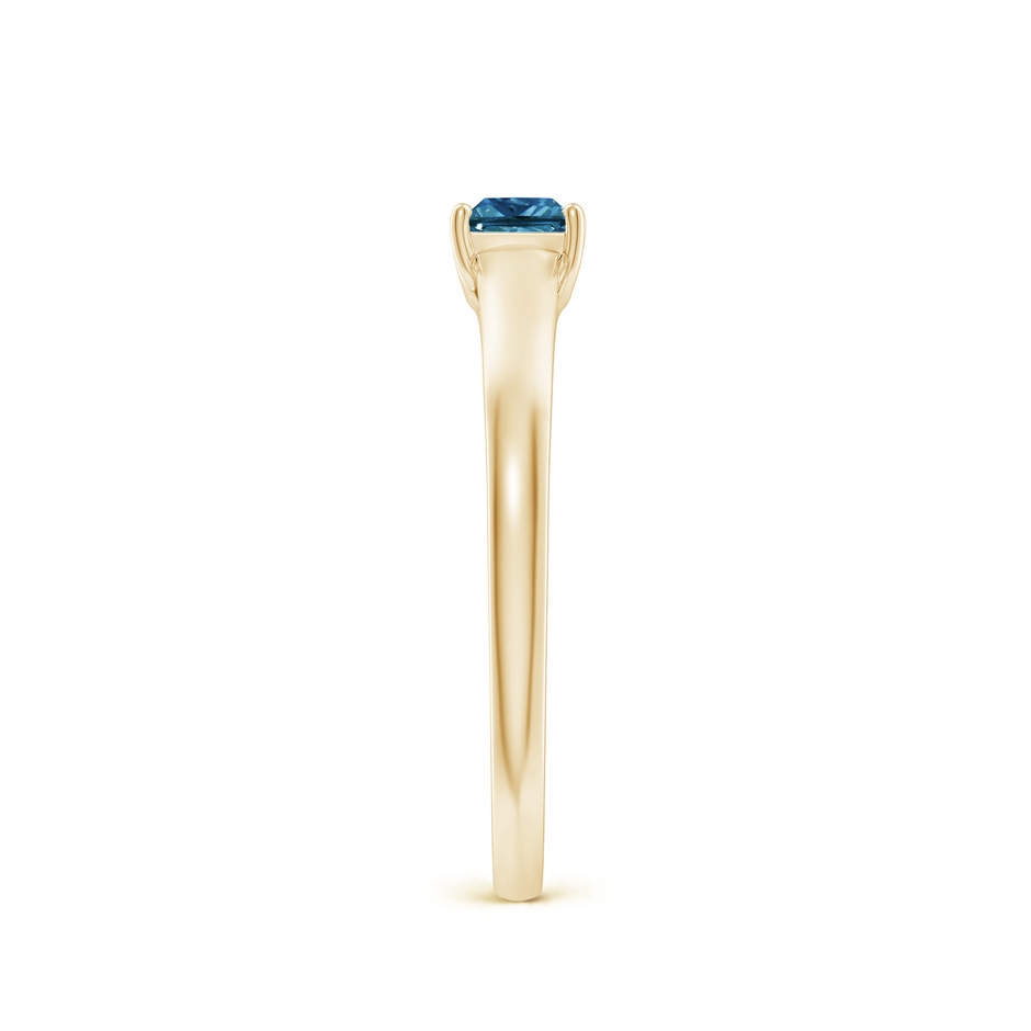 3.5mm AAA Princess-Cut Blue Diamond Solitaire Engagement Ring in Yellow Gold side-2
