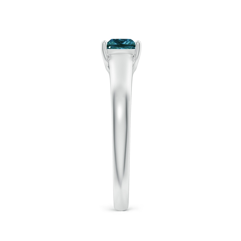 4.4mm AA Princess-Cut Blue Diamond Solitaire Engagement Ring in White Gold side-2