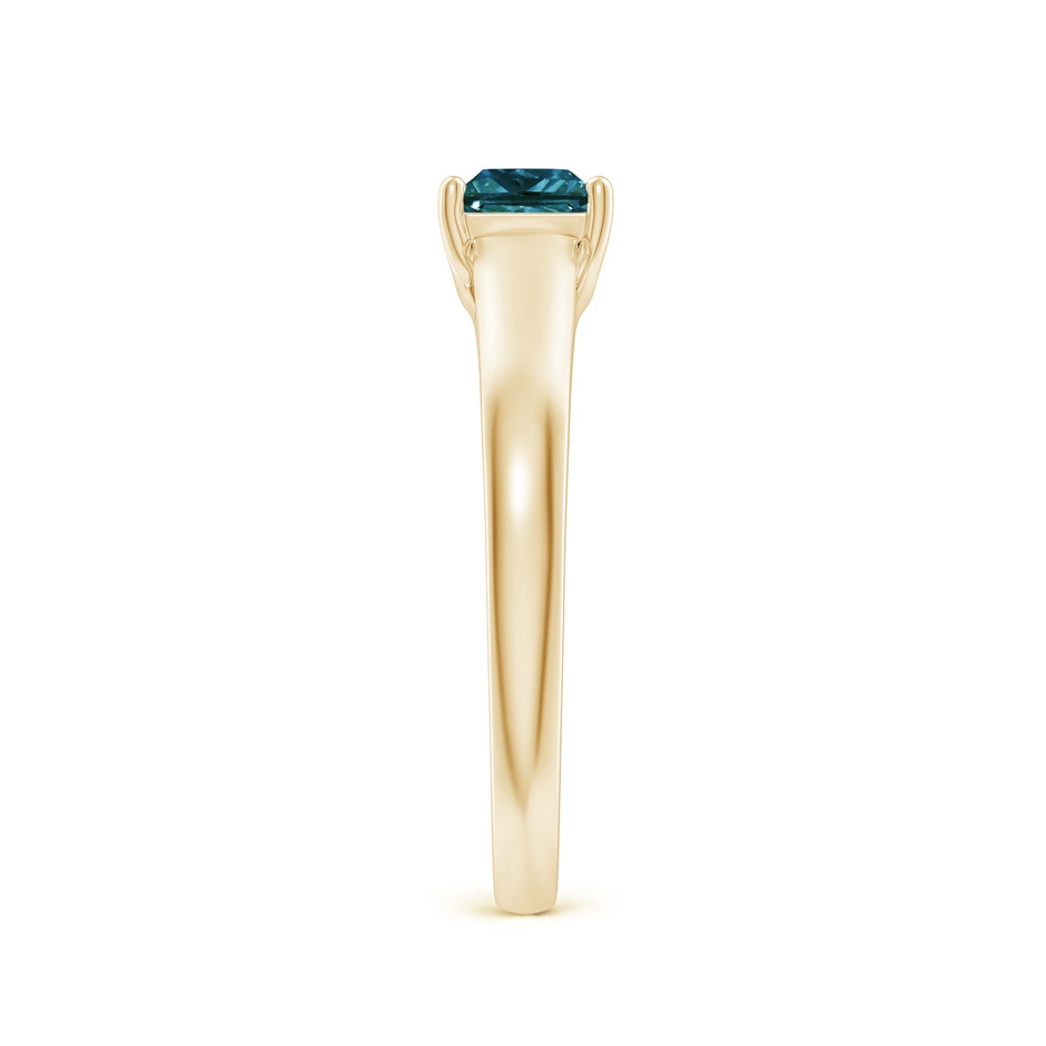 4.4mm AA Princess-Cut Blue Diamond Solitaire Engagement Ring in Yellow Gold side-2