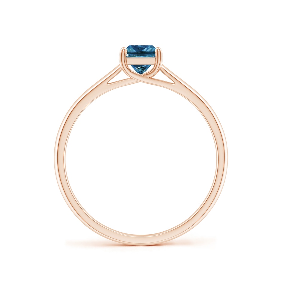 4.4mm AAA Princess-Cut Blue Diamond Solitaire Engagement Ring in 9K Rose Gold side-1