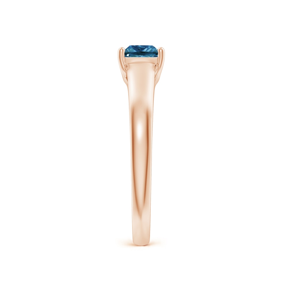 4.4mm AAA Princess-Cut Blue Diamond Solitaire Engagement Ring in Rose Gold side-2
