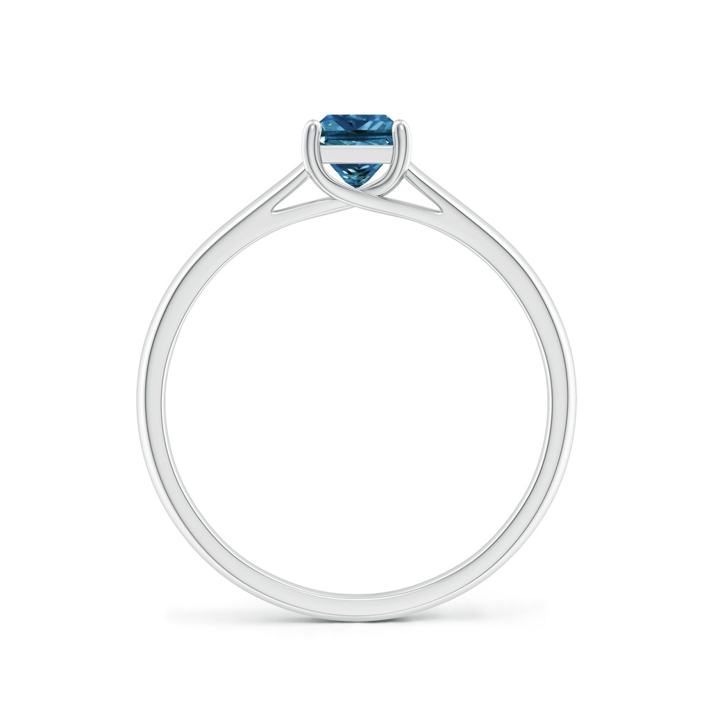 4.4mm AAA Princess-Cut Blue Diamond Solitaire Engagement Ring in White Gold - side_1