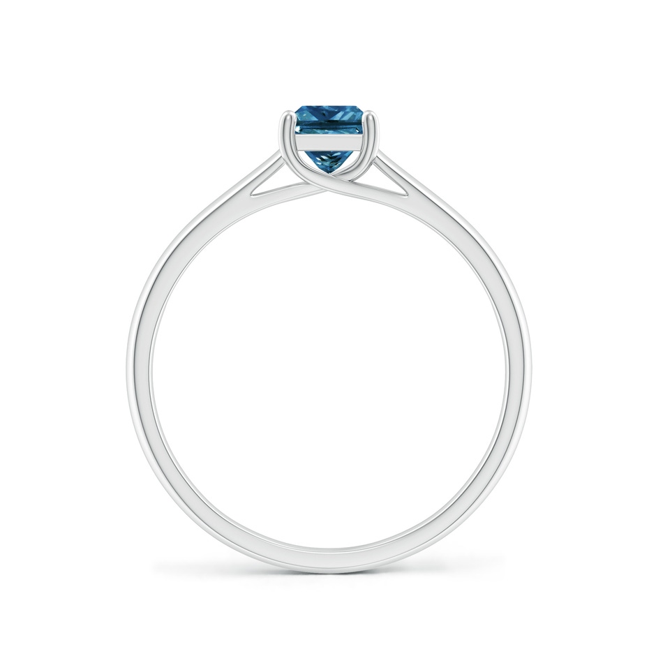 4.4mm AAA Princess-Cut Blue Diamond Solitaire Engagement Ring in White Gold side-1