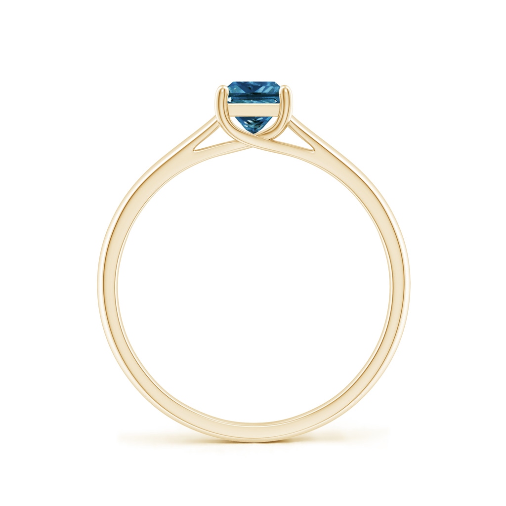 4.4mm AAA Princess-Cut Blue Diamond Solitaire Engagement Ring in Yellow Gold - side_1