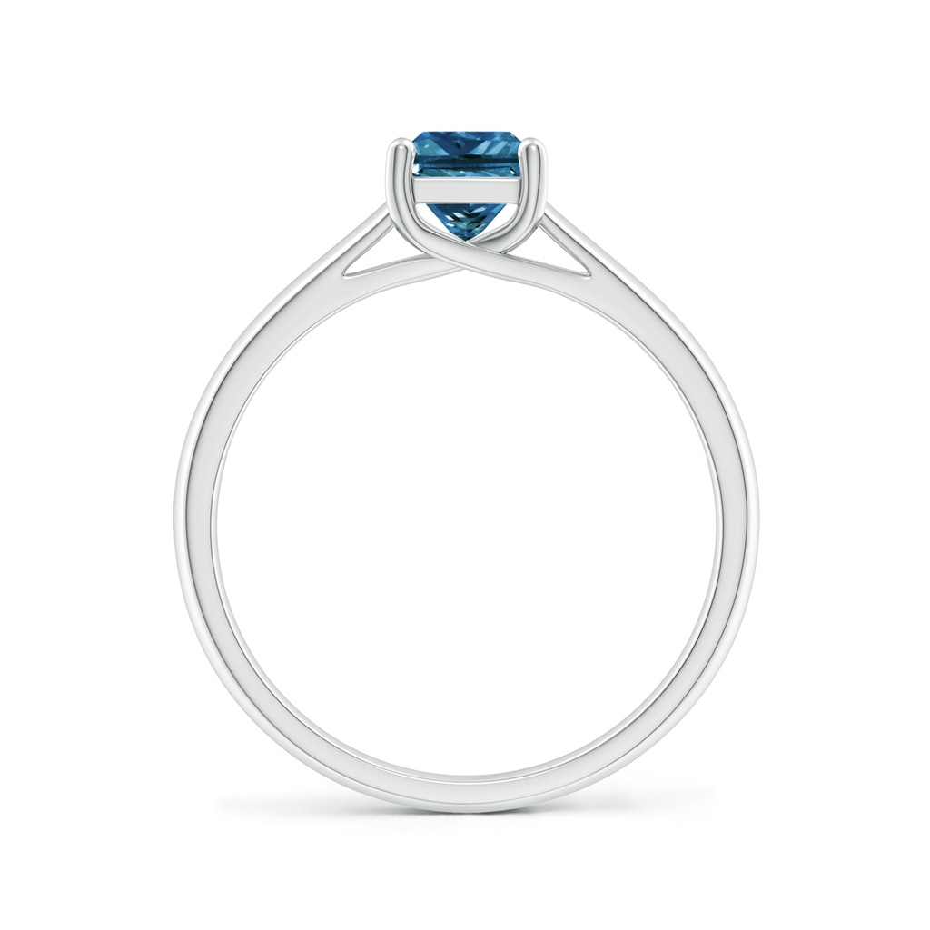 4.9mm AAA Princess-Cut Blue Diamond Solitaire Engagement Ring in White Gold Side-1