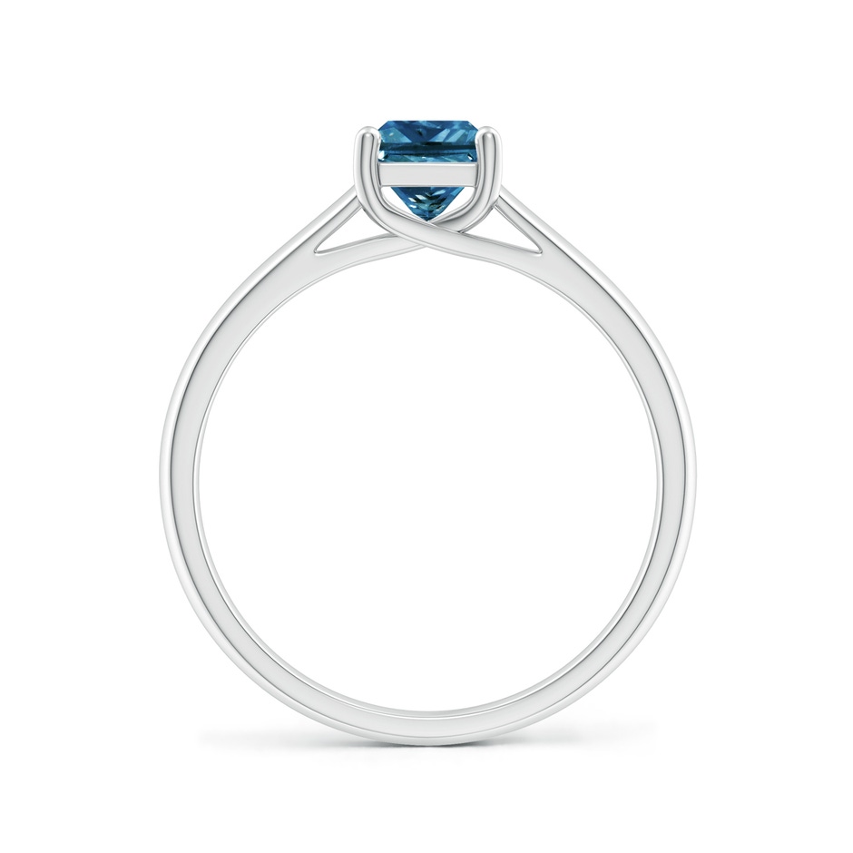 4.9mm AAA Princess-Cut Blue Diamond Solitaire Engagement Ring in White Gold side-1